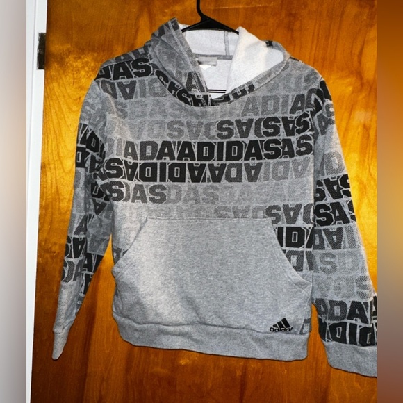 Adidas youth gray‎ and black hoodie size xl - Picture 1 of 3